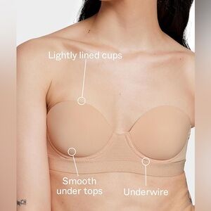 Pepper MVP Strapless Bra in Buff Size 36B Underwire Nonslip
